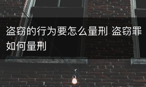 盗窃的行为要怎么量刑 盗窃罪如何量刑