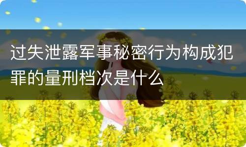 过失泄露军事秘密行为构成犯罪的量刑档次是什么
