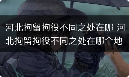 河北拘留拘役不同之处在哪 河北拘留拘役不同之处在哪个地方