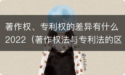 著作权、专利权的差异有什么2022（著作权法与专利法的区别）