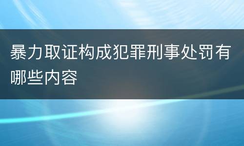 暴力取证构成犯罪刑事处罚有哪些内容