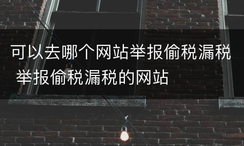 可以去哪个网站举报偷税漏税 举报偷税漏税的网站