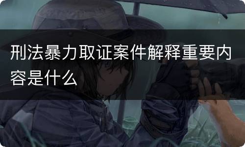 刑法暴力取证案件解释重要内容是什么