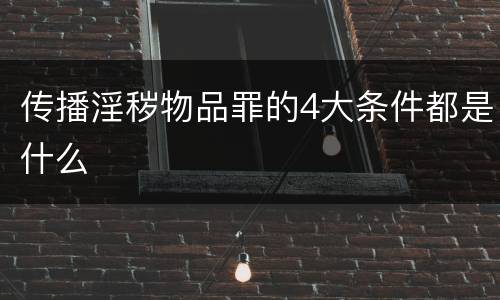 传播淫秽物品罪的4大条件都是什么