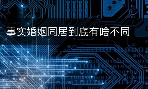 事实婚姻同居到底有啥不同