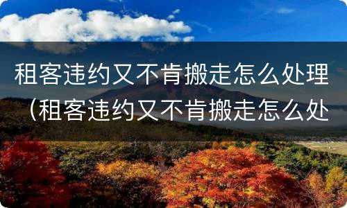 租客违约又不肯搬走怎么处理（租客违约又不肯搬走怎么处理呢）