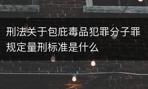 刑法关于包庇毒品犯罪分子罪规定量刑标准是什么