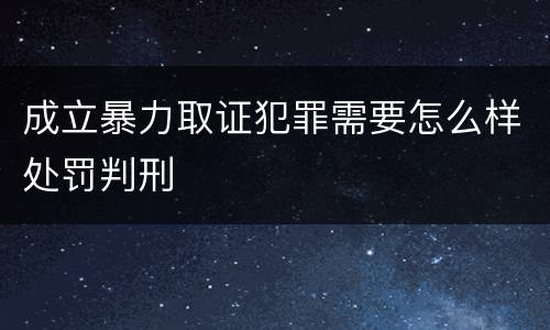 成立暴力取证犯罪需要怎么样处罚判刑