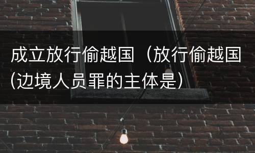 成立放行偷越国（放行偷越国(边境人员罪的主体是）