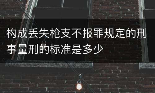 构成丢失枪支不报罪规定的刑事量刑的标准是多少