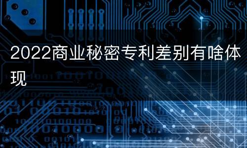2022商业秘密专利差别有啥体现