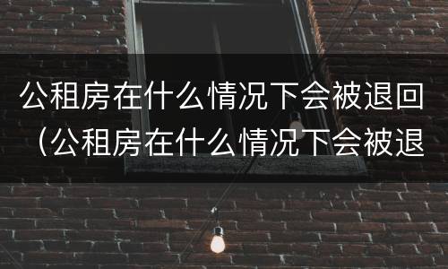 公租房在什么情况下会被退回（公租房在什么情况下会被退回房子）