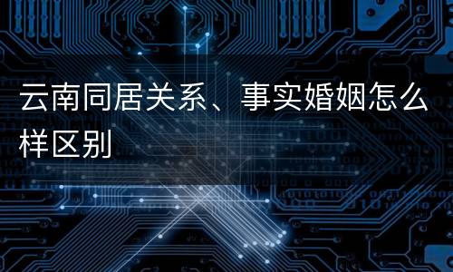 云南同居关系、事实婚姻怎么样区别