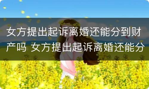 女方提出起诉离婚还能分到财产吗 女方提出起诉离婚还能分到财产吗