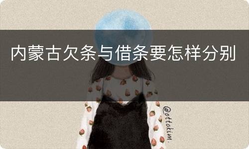 内蒙古欠条与借条要怎样分别