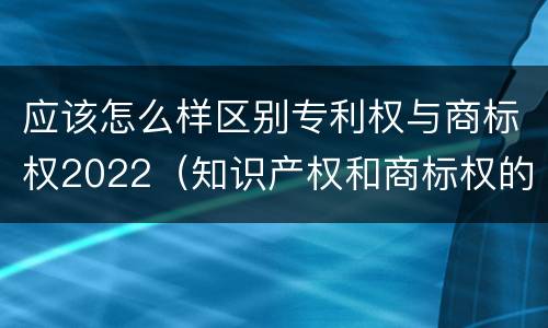 应该怎么样区别专利权与商标权2022（知识产权和商标权的区别）