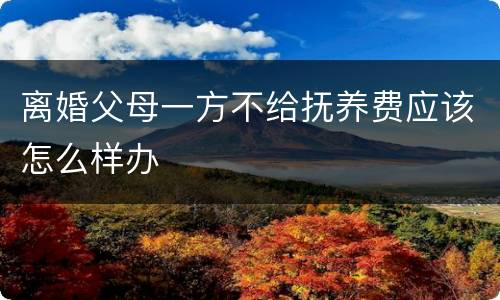 离婚父母一方不给抚养费应该怎么样办