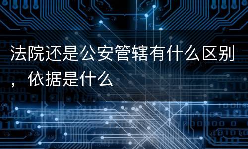 法院还是公安管辖有什么区别，依据是什么