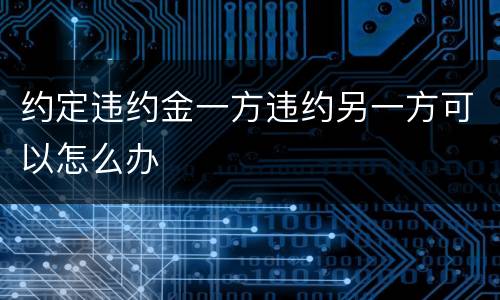 约定违约金一方违约另一方可以怎么办
