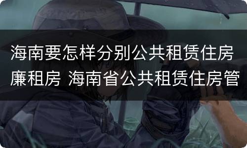 海南要怎样分别公共租赁住房廉租房 海南省公共租赁住房管理办法