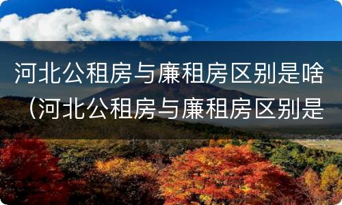 河北公租房与廉租房区别是啥（河北公租房与廉租房区别是啥呀）