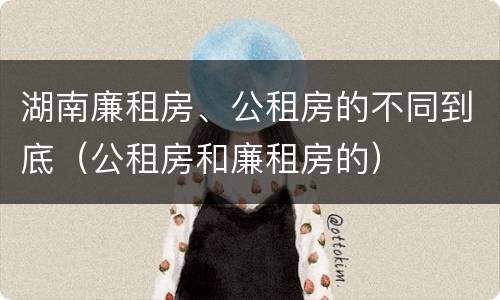湖南廉租房、公租房的不同到底（公租房和廉租房的）