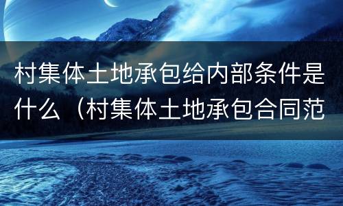 村集体土地承包给内部条件是什么（村集体土地承包合同范本）