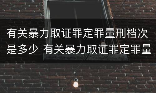 有关暴力取证罪定罪量刑档次是多少 有关暴力取证罪定罪量刑档次是多少年