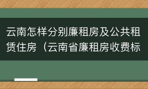 云南怎样分别廉租房及公共租赁住房（云南省廉租房收费标准）