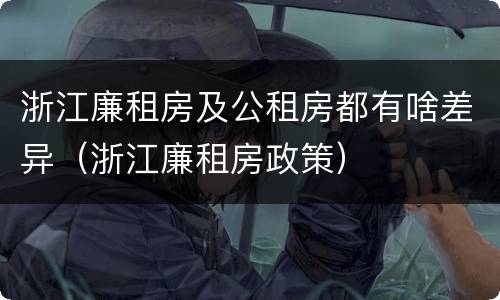 浙江廉租房及公租房都有啥差异（浙江廉租房政策）
