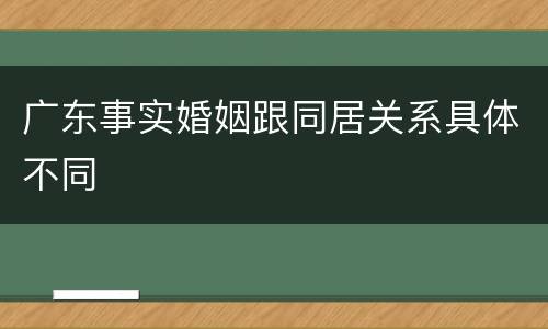 广东事实婚姻跟同居关系具体不同