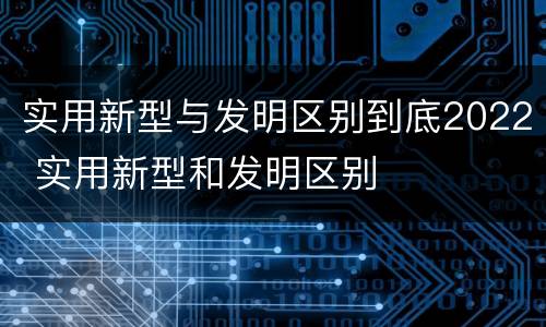 实用新型与发明区别到底2022 实用新型和发明区别