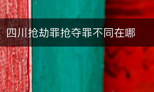 四川抢劫罪抢夺罪不同在哪