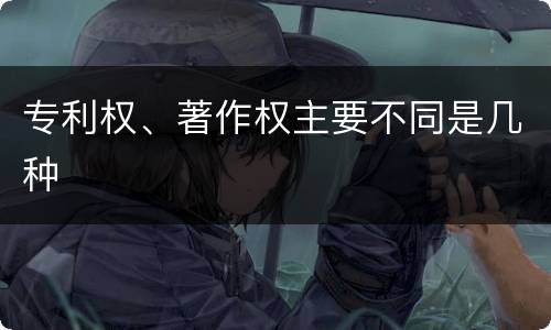 专利权、著作权主要不同是几种