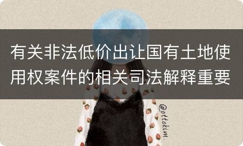 有关非法低价出让国有土地使用权案件的相关司法解释重要内容包括什么