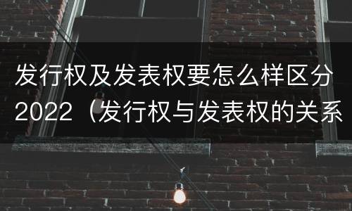 发行权及发表权要怎么样区分2022（发行权与发表权的关系）