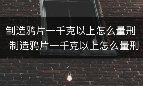 制造鸦片一千克以上怎么量刑 制造鸦片一千克以上怎么量刑的