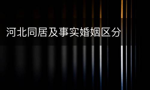 河北同居及事实婚姻区分