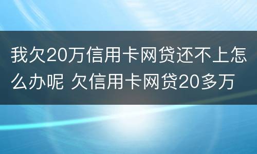 我欠20万信用卡网贷还不上怎么办呢 欠信用卡网贷20多万