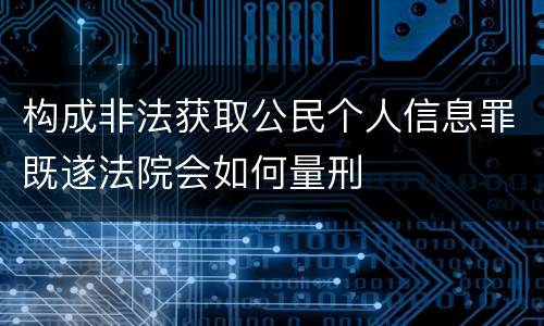 构成非法获取公民个人信息罪既遂法院会如何量刑