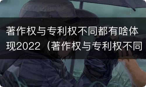 著作权与专利权不同都有啥体现2022（著作权与专利权不同都有啥体现2022年的）