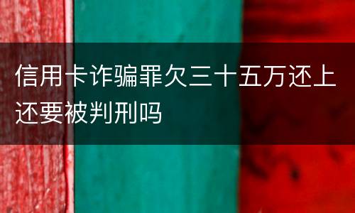 信用卡诈骗罪欠三十五万还上还要被判刑吗