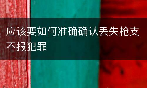 应该要如何准确确认丢失枪支不报犯罪