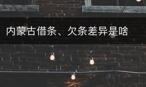 内蒙古借条、欠条差异是啥