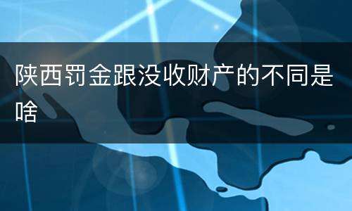 陕西罚金跟没收财产的不同是啥