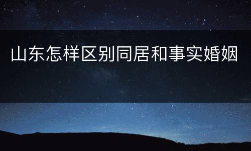 山东怎样区别同居和事实婚姻