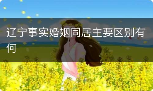 辽宁事实婚姻同居主要区别有何