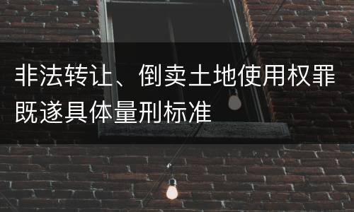 非法转让、倒卖土地使用权罪既遂具体量刑标准