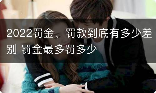 2022罚金、罚款到底有多少差别 罚金最多罚多少