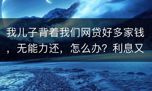 我儿子背着我们网贷好多家钱，无能力还，怎么办？利息又高